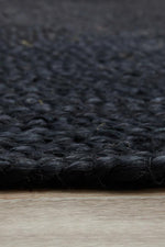 Isabella Black Jute Oval Rug