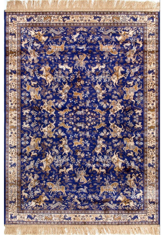 Fairlight Blue Horses Oriental Rug