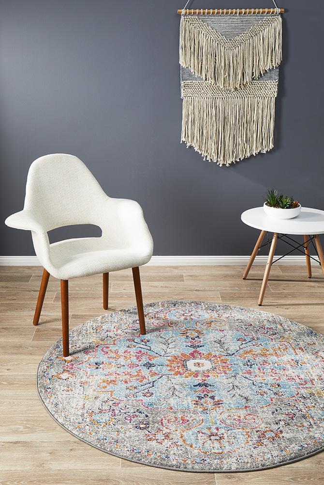 Brooklyn Marine Round Rug | Traditional Rugs Belrose Sydney