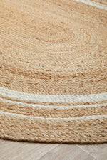 Savannah Border Oval Rug | Jute Natural Fibre Rugs Belrose | Rugs N Timber