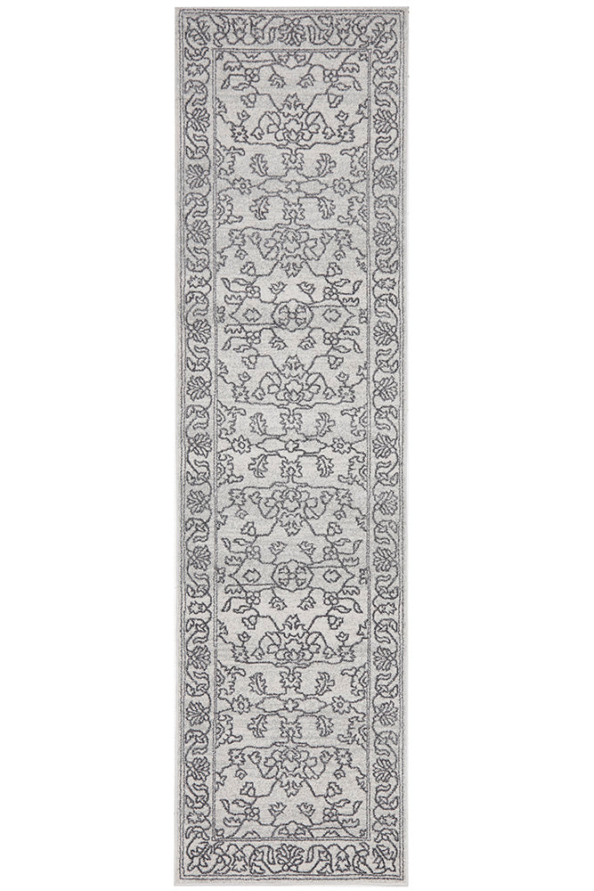 Zara Silver Bloom Runner | Hall Runners Rugs Belrose | Rugs N Timber