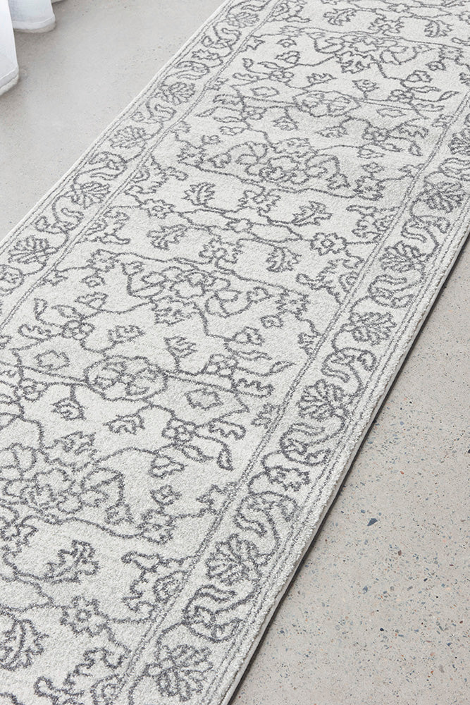 Zara Silver Bloom Runner | Hall Runners Rugs Belrose | Rugs N Timber