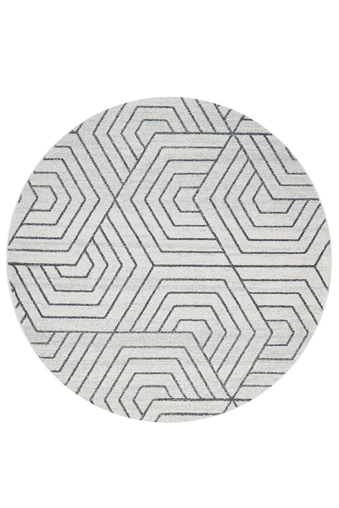 Zara Silver Hex Rug | Round Rugs Belrose | Rugs N Timber