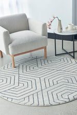 Zara Silver Hex Rug | Round Rugs Belrose | Rugs N Timber