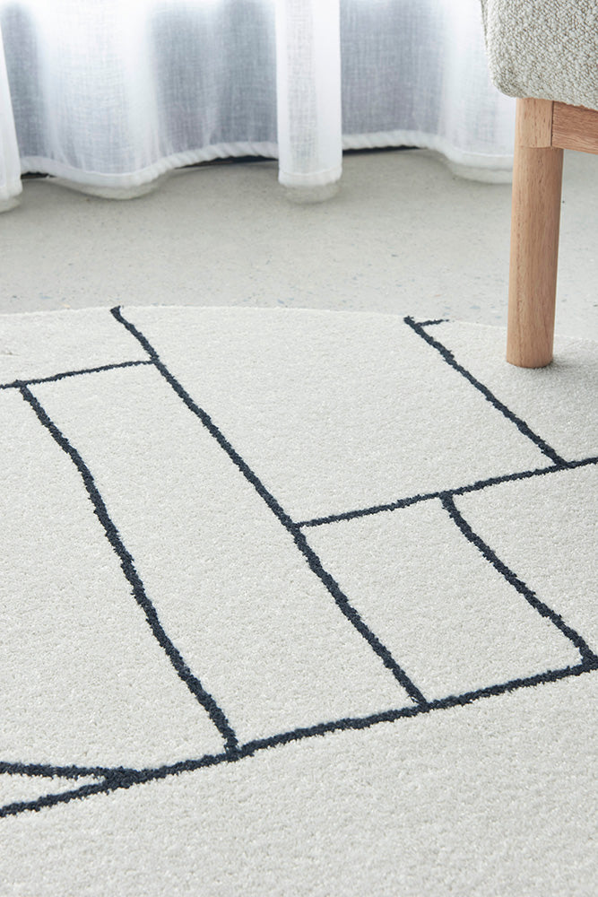 Zara Ivory Chaos Rug | Round Rugs Belrose | Rugs N Timber