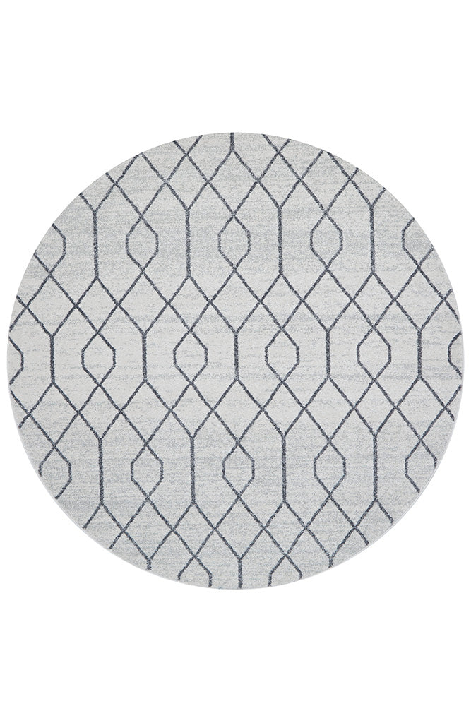 Zara Silver Eyelet Rug | Round Rugs Belrose | Rugs N Timber