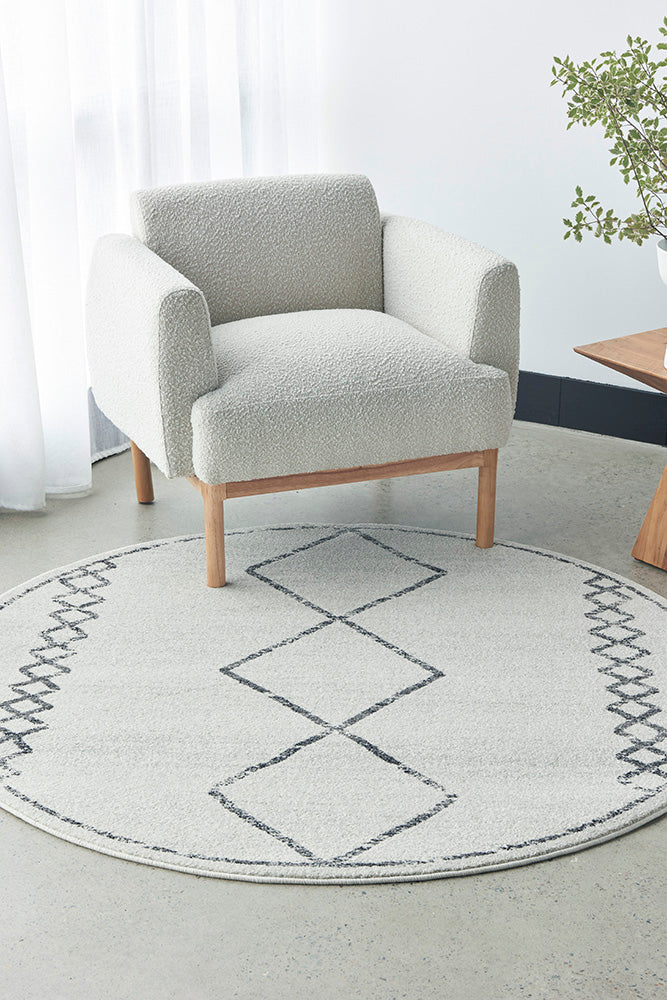 Zara Ivory Beni Rug | Round Rugs Belrose | Rugs N Timber