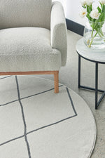 Zara Ivory Criss Cross Rug | Round Rugs Belrose | Rugs N Timber