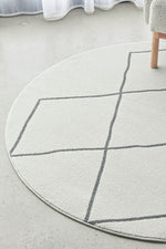 Zara Ivory Criss Cross Rug | Round Rugs Belrose | Rugs N Timber