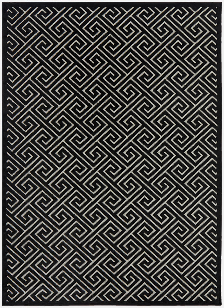 Tiffany Black & Gold Greek Key Rug