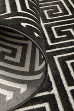 Tiffany Black & Gold Greek Key Rug