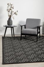 Tiffany Black & Gold Greek Key Rug