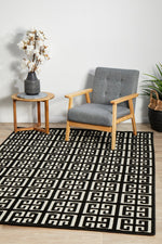 Tiffany Black & Gold Maze Rug