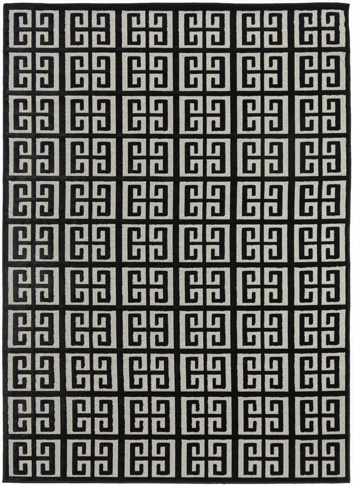 Tiffany Black & Gold Maze Rug