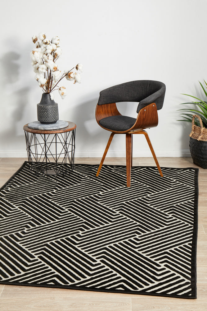 Tiffany Black & Gold Weave Rug