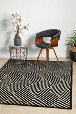 Tiffany Black & Gold Weave Rug