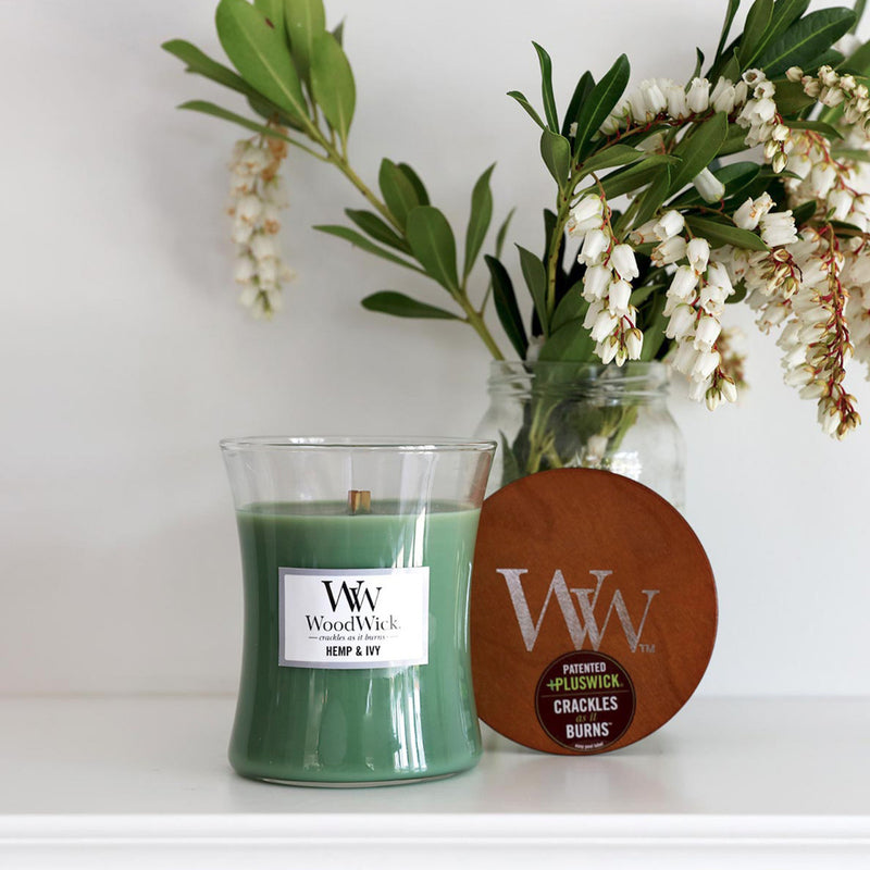 Hemp & Ivy WoodWick® Medium Hourglass Candle - Medium Hourglass Candles