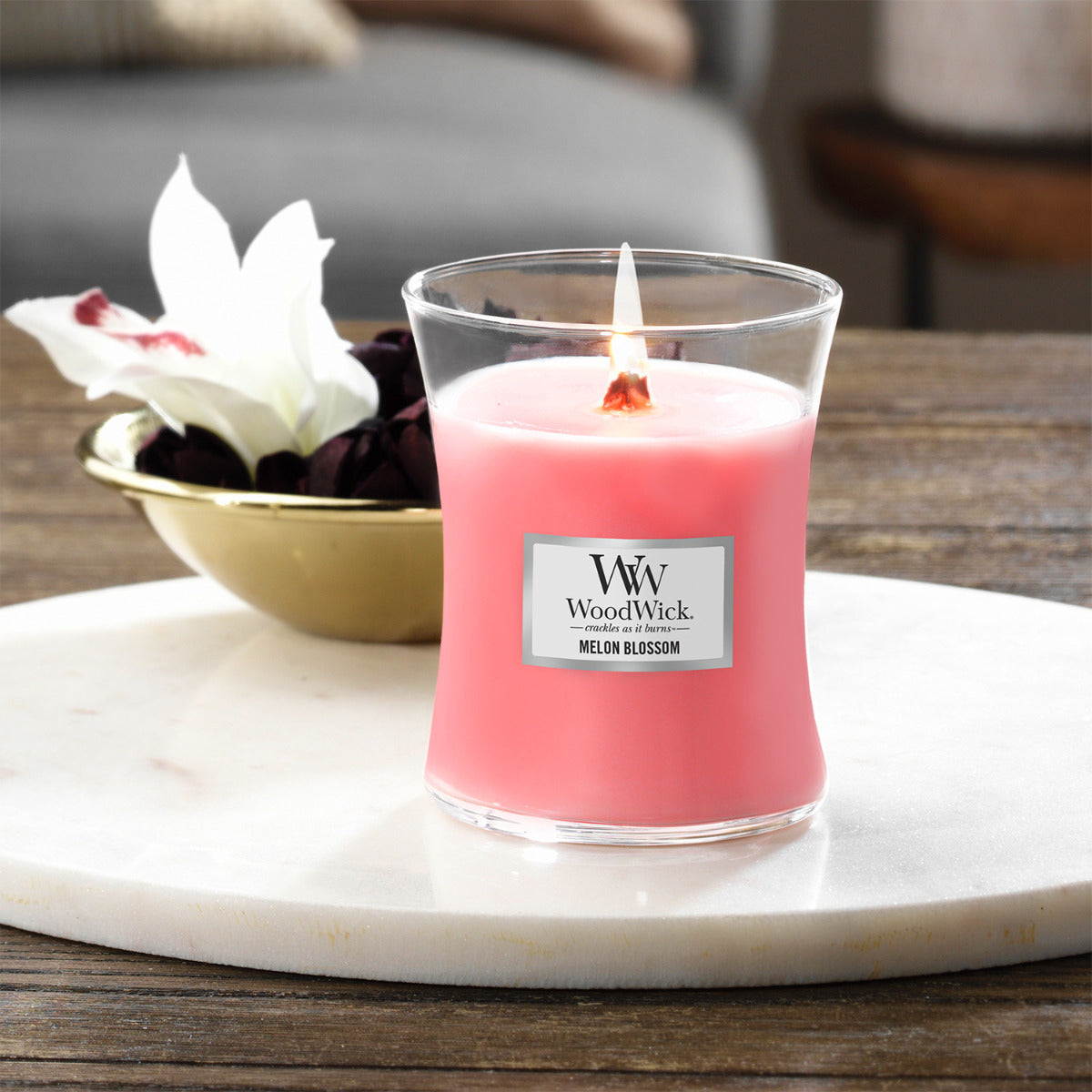 Woodwick Candle - Medium - Melon Blossom